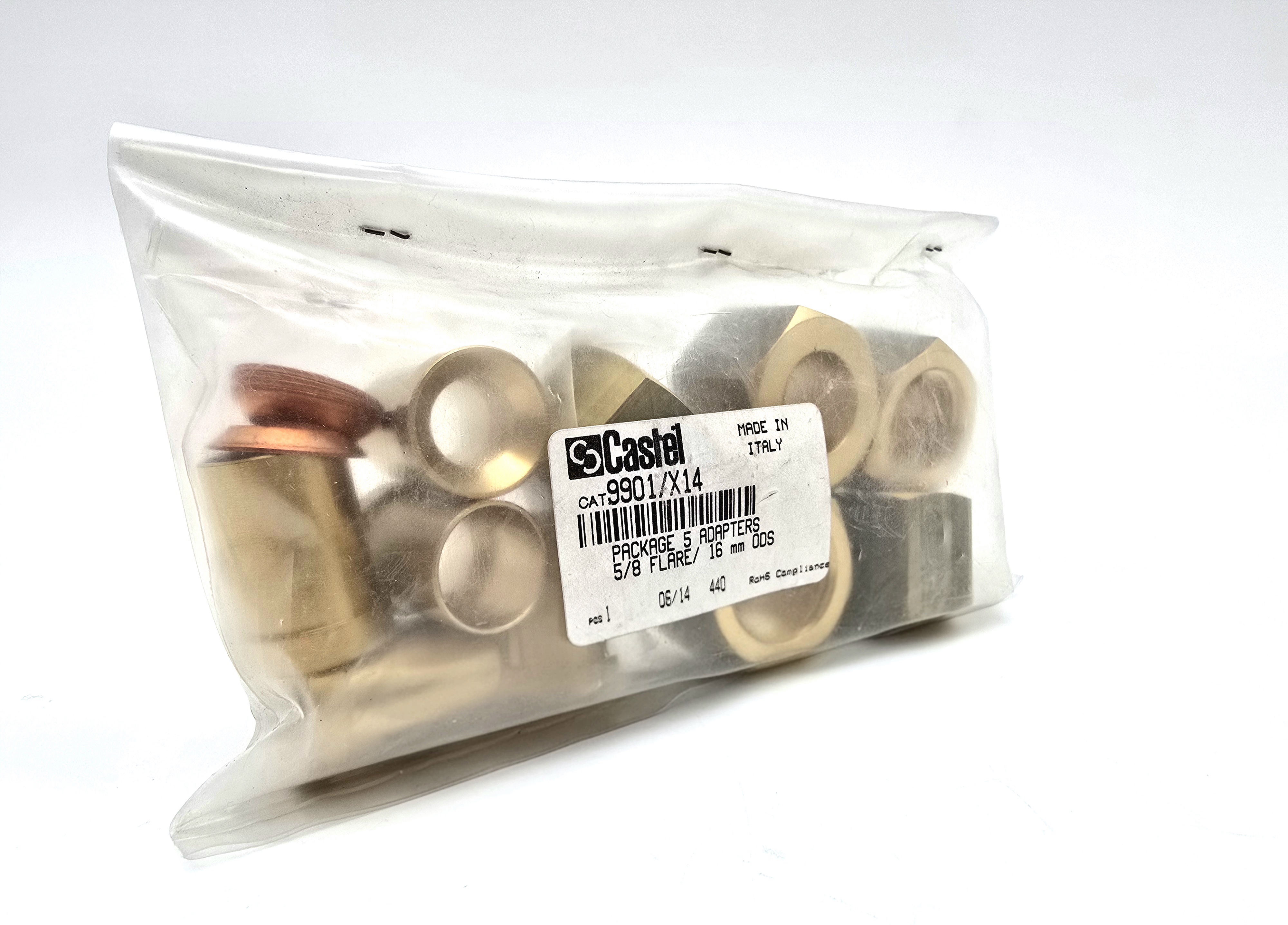 АДАПТЕР CASTEL 9901/X14 (НАБОР 5 шт), SAE 5/8" - ПАЙКА ODS 16 мм , 9901/Х14 АДАПТЕР CASTEL 9901/X14 (НАБОР 5 шт), SAE 5/8" - ПАЙКА ODS 16 мм , 9901/Х14