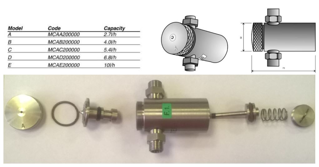 ФОРСУНКА CAREL,  CAPACITY 2.7 KG/H