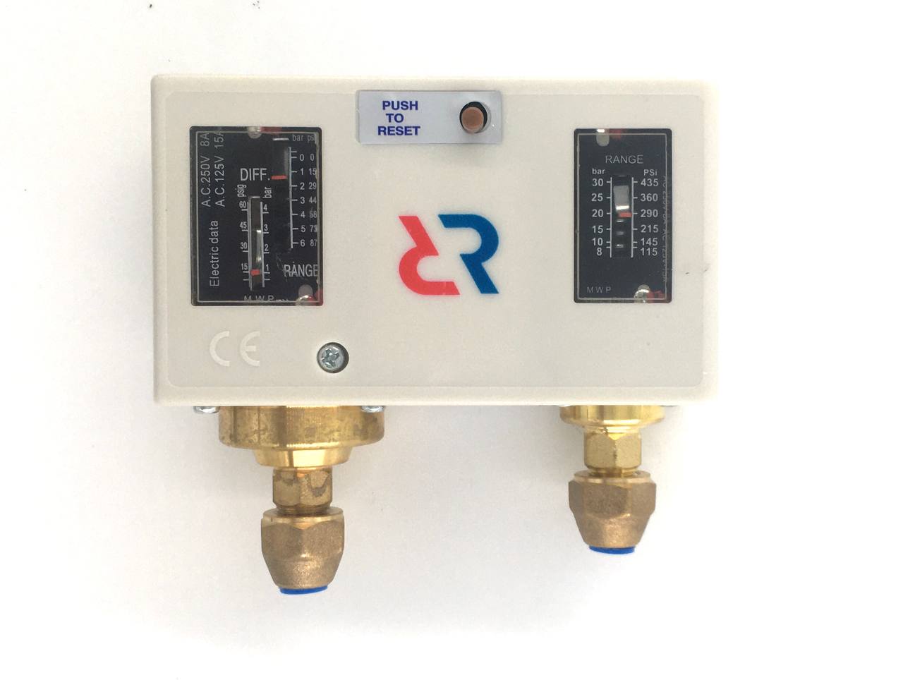 Реле давления сдвоенное KP 15, 060-124366R, -0,2…7,5 бар, 8…32 бара, автомат/руч.