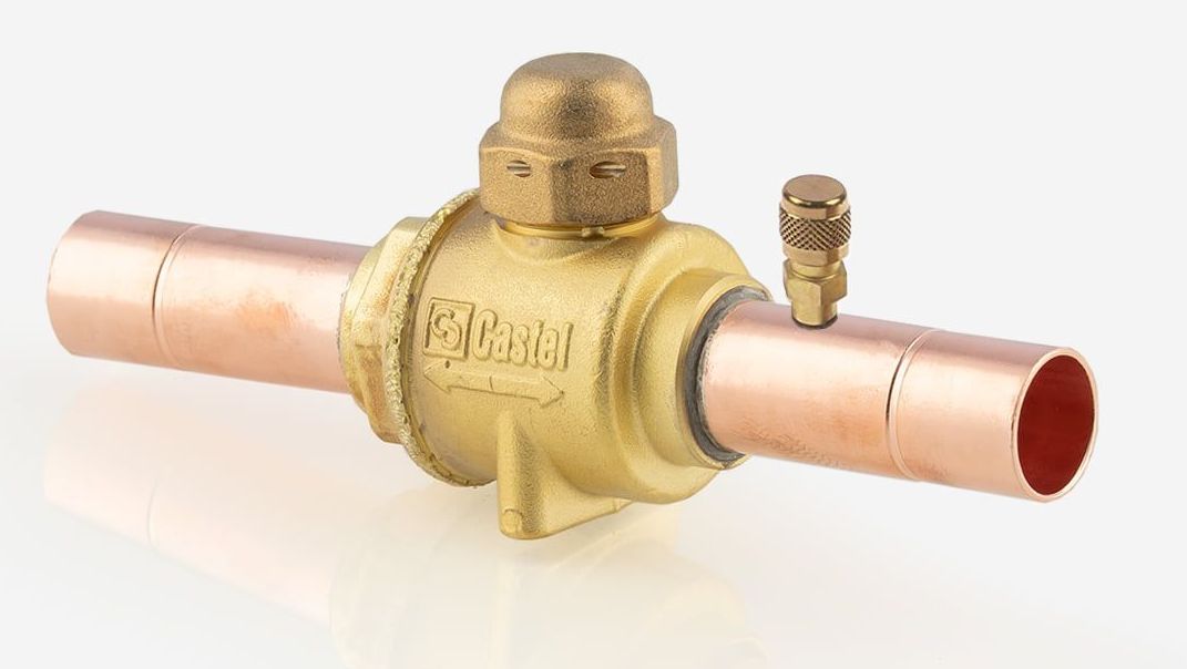 ШАРОВОЙ ВЕНТИЛЬ С СЕРВИСНЫМ ШТУЦЕРОМ CASTEL, 5/8" (16mm) ODS, Kv=17 м3/час, 6570/5A