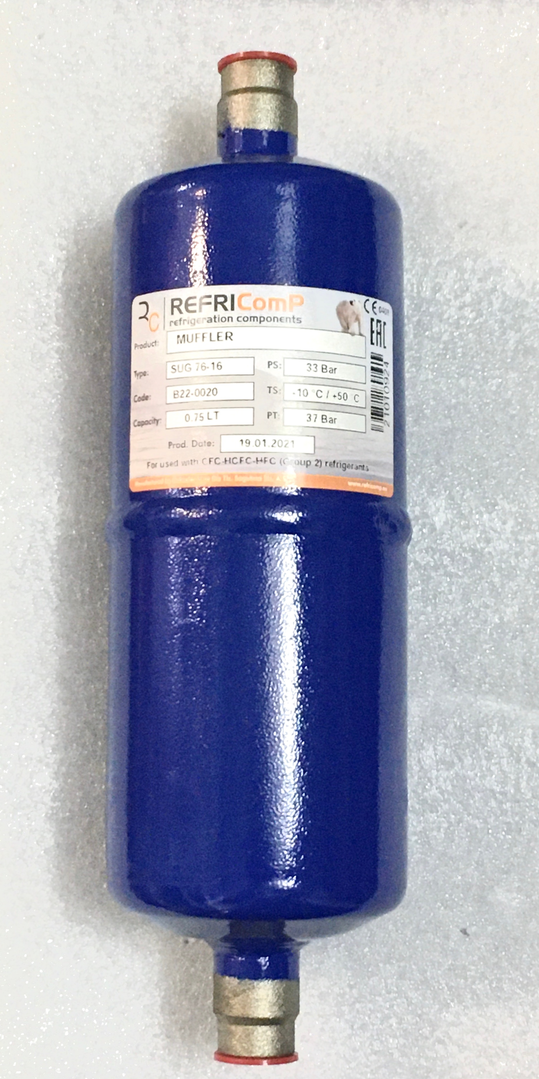 Шумоглушитель REFRIComp SUG 76-16  5/8", 16мм