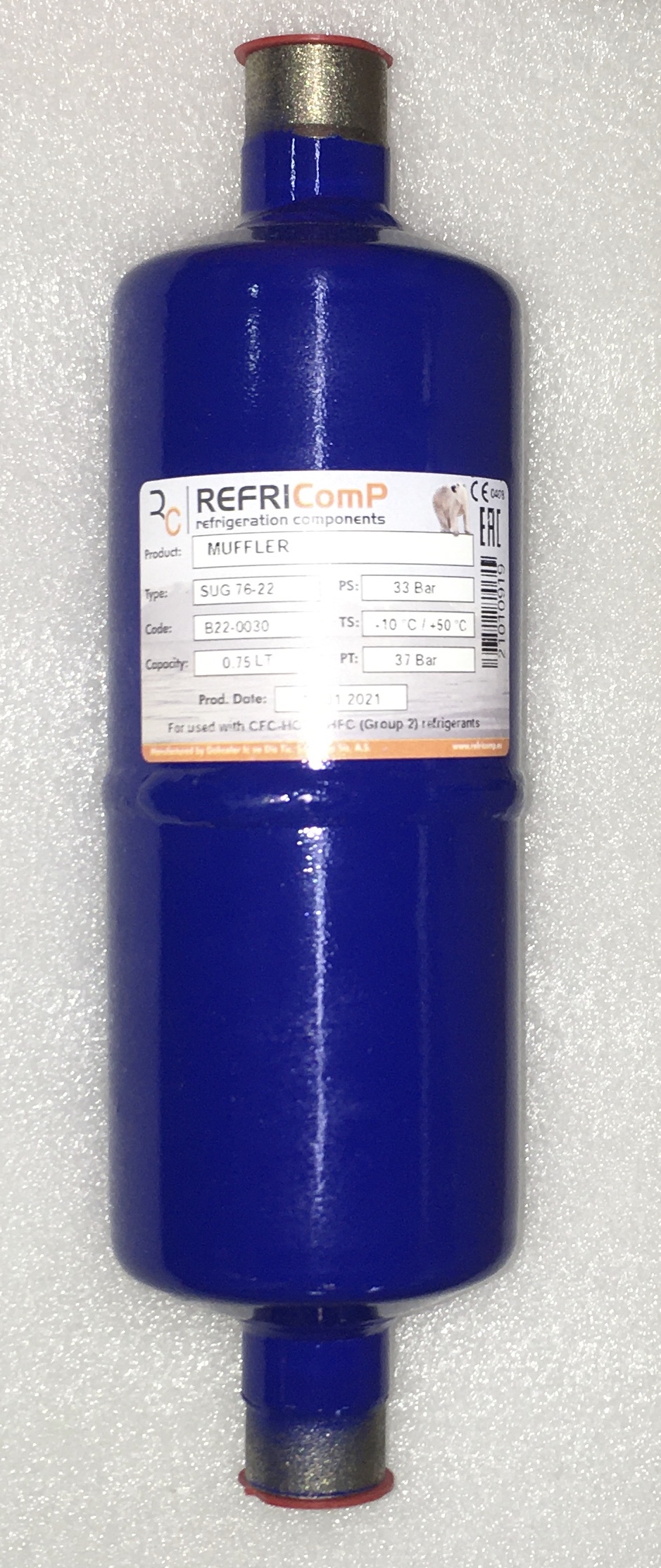 Шумоглушитель REFRIComp SUG 76-22  7/8", 22мм