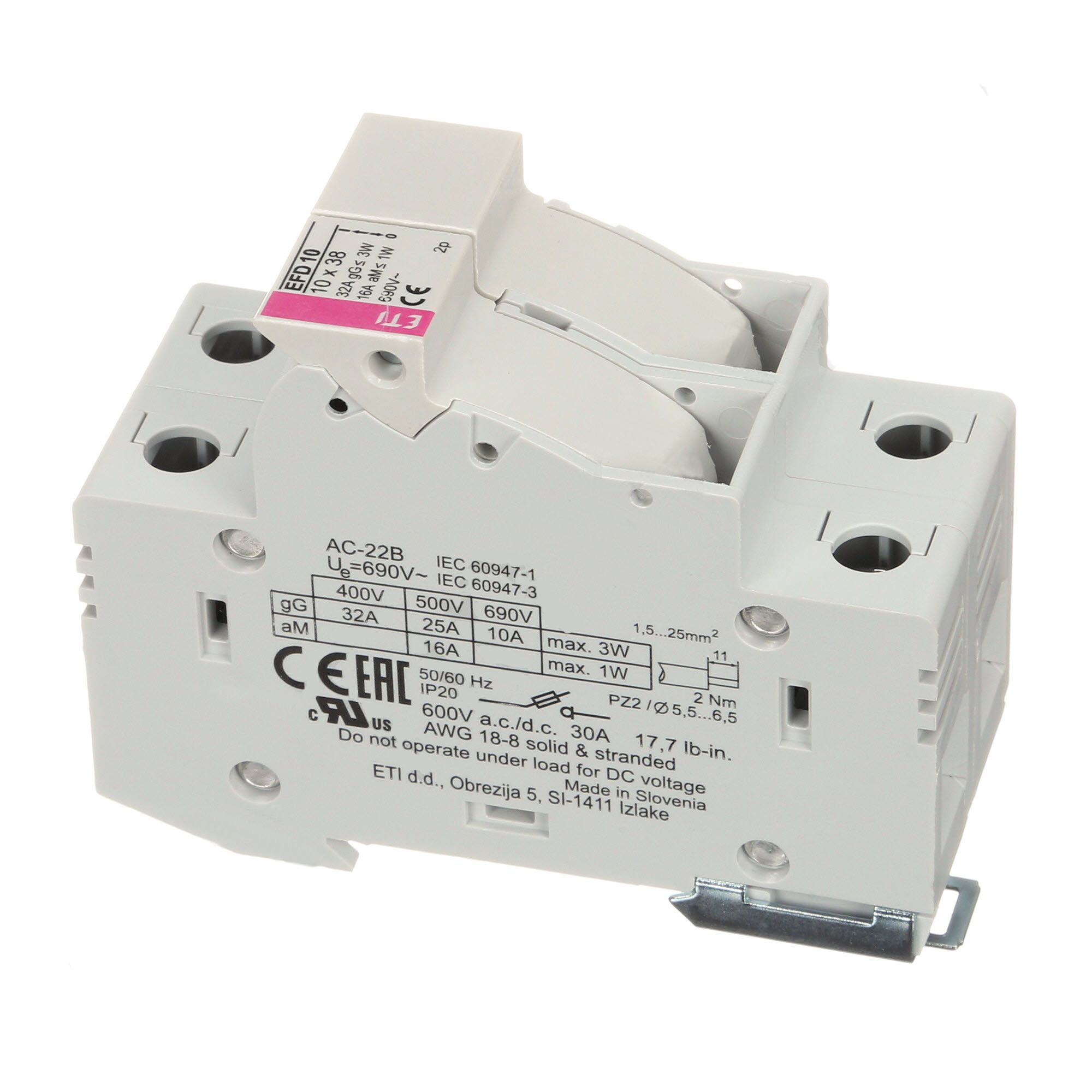 ДЕРЖАТЕЛЬ ПРЕДОХРАНИТЕЛЕЙ CAREL,  FUSE HOLDER BASE 2 POLES FOR UE FROM 001 TO 018, UR FROM 002 TO 01