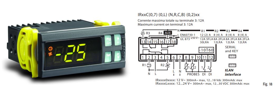 КОНТРОЛЛЕР CAREL IR33 16A 8A 8A 8A 12/24VAC BUZ 2NTC 2DI MORS.VITE