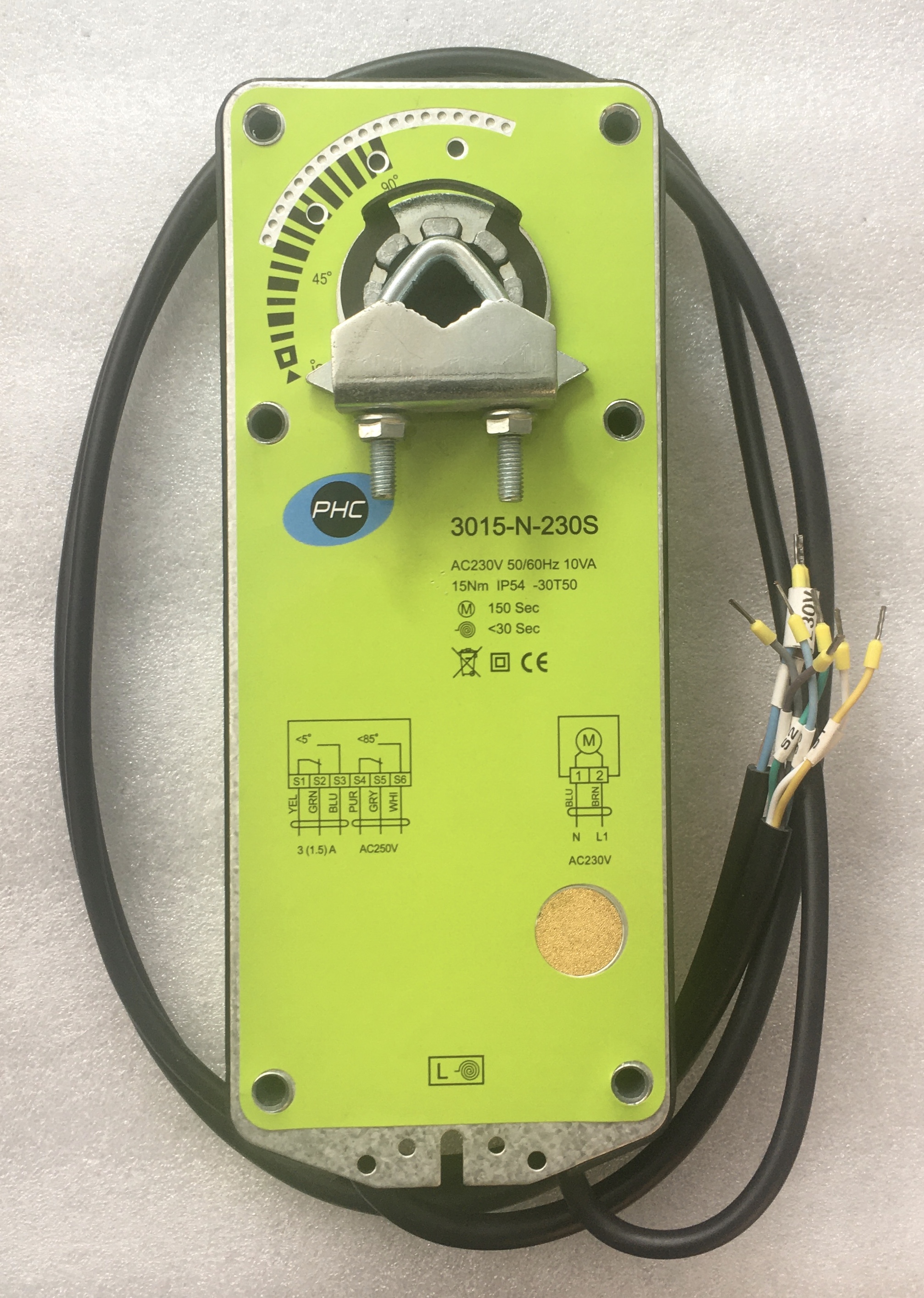 Электропривод заслонки с возвратной пружиной 3015-N-230S