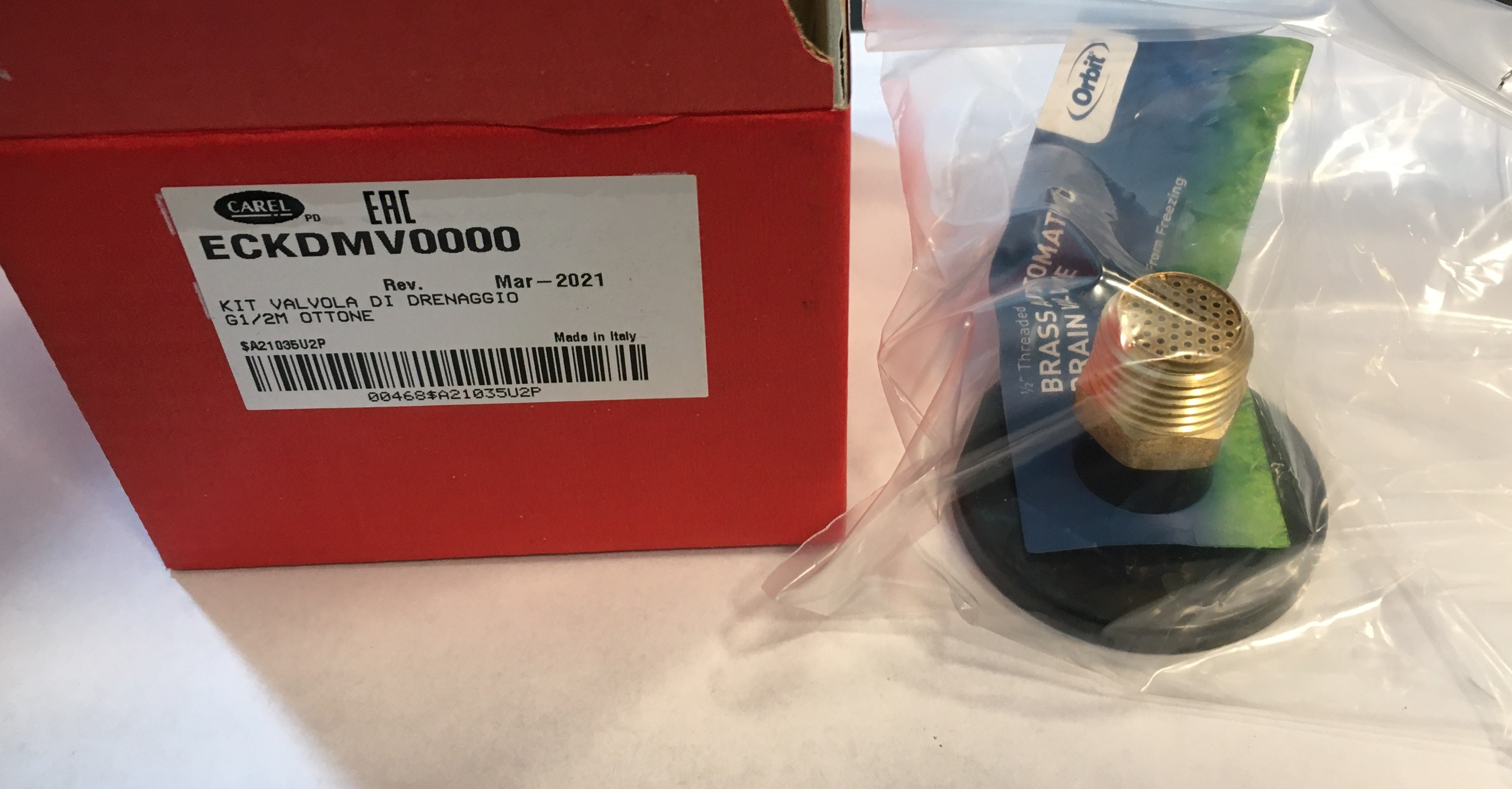 ДРЕНАЖНЫЙ КЛАПАН CAREL,  MECHANICAL DRAIN VALVE KIT G1/2” MALE