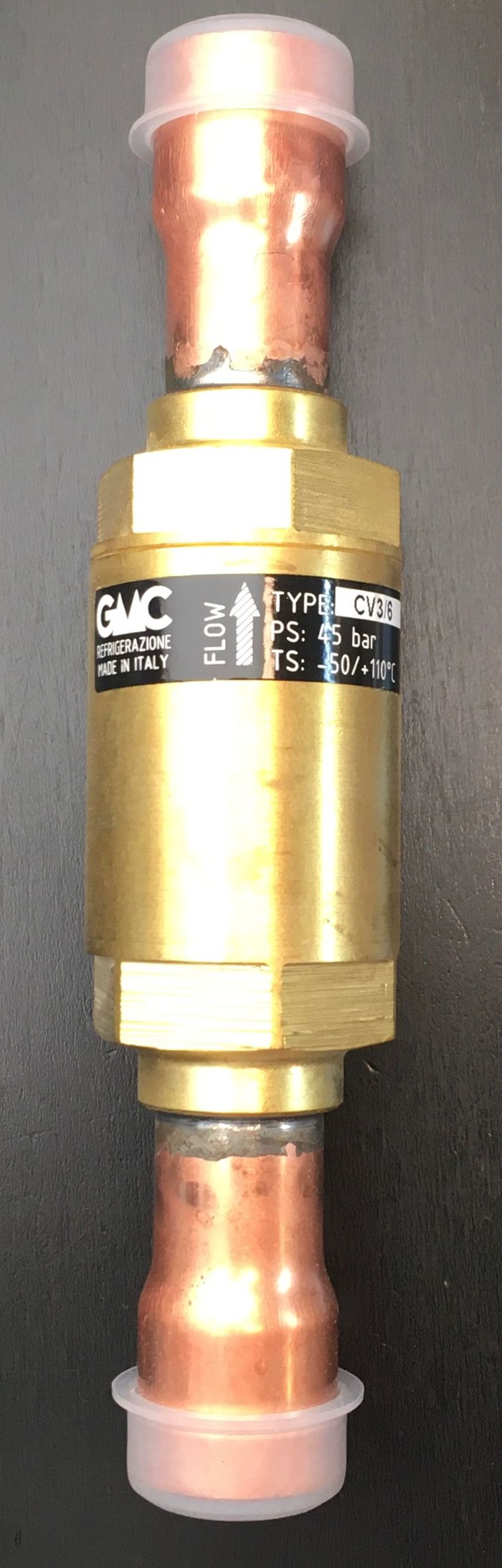 КЛАПАН ОБРАТНЫЙ GMC (ITALY), пайка 3/4" ODS, CV3/6 (3132/6)