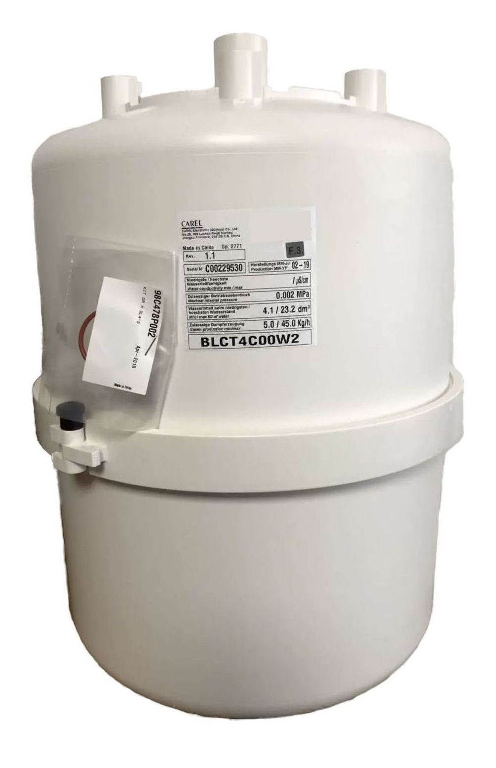 ЦИЛИНДР РАЗБОРНЫЙ ДЛЯ УВЛАЖНИТЕЛЯ CAREL,  CLEANABLE 25-45 KG/H CYLINDER, TYPE C (1 OUTLET Ø= 40 MM)