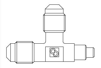 ФИТИНГ ТРОЙНИК CASTEL TEE  Fitting 2-1/4" SAE x 6mm IDS, 8380/X01
