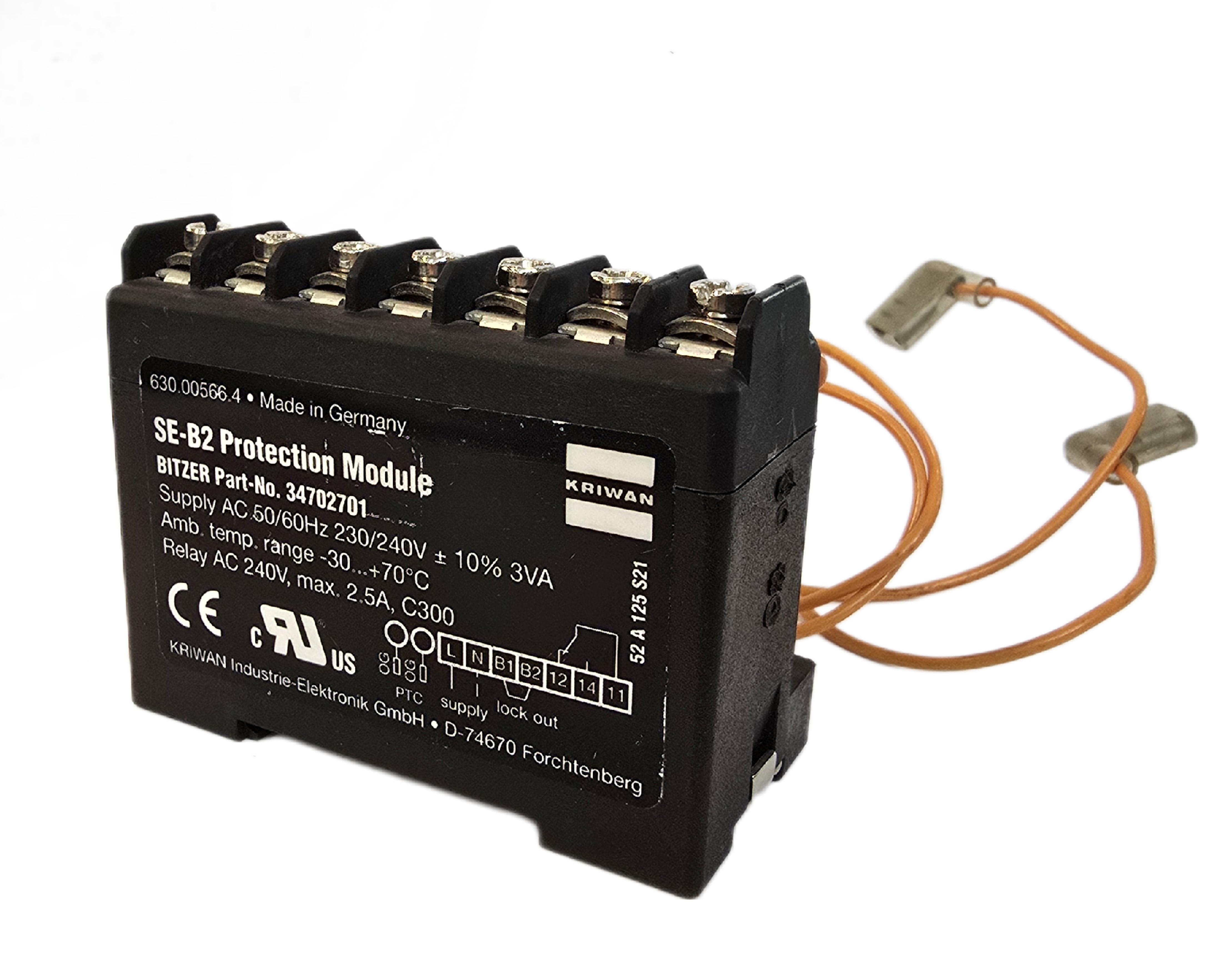Прибор защиты электродвигателя Bitzer SE-B2, Motor Protector поршневых компрессоров SE-B2, INT69VS, INT69 B2, 581250, T00ECA01, KRIWAN 22A608 (Bitzer 34702701)