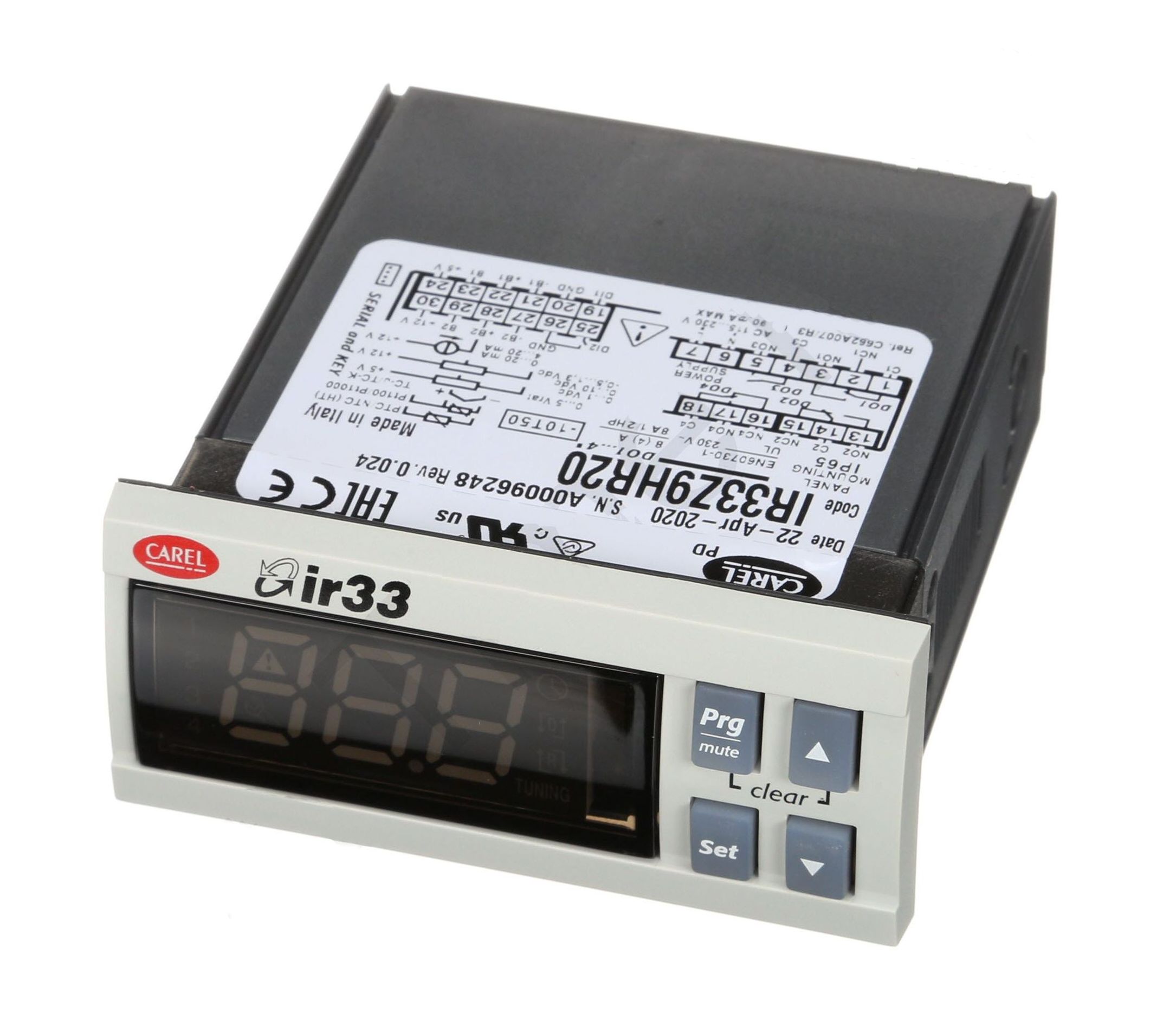 КОНТРОЛЛЕР УНИВЕРСАЛЬНЫЙ  CAREL IR33 UNIV. 2 UNIVERSAL INPUTS, 4 D.O., BUZ, IR, 115 TO 230 VAC