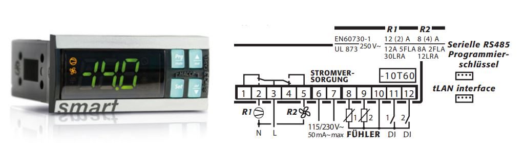 КОНТРОЛЛЕР CAREL IR33 SMART 16A 8A FAN 115/230VAC 2NTC/PTC 2DI IR MORS.VITE TEDESCO