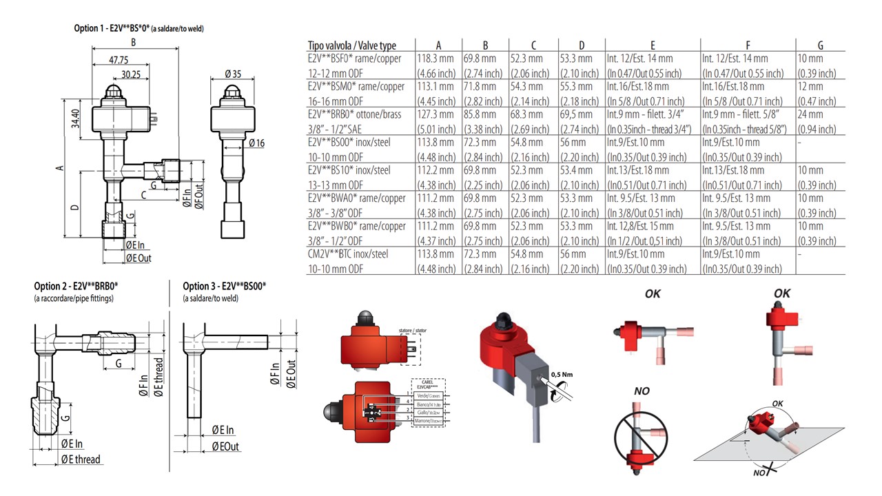 ЭЛЕКТРОННЫЙ РАСШИРИТЕЛЬНЫЙ ВЕНТИЛЬ CAREL,  ELECTRONIC EXPANSION VALVE E2V-18B IMB.10PCS