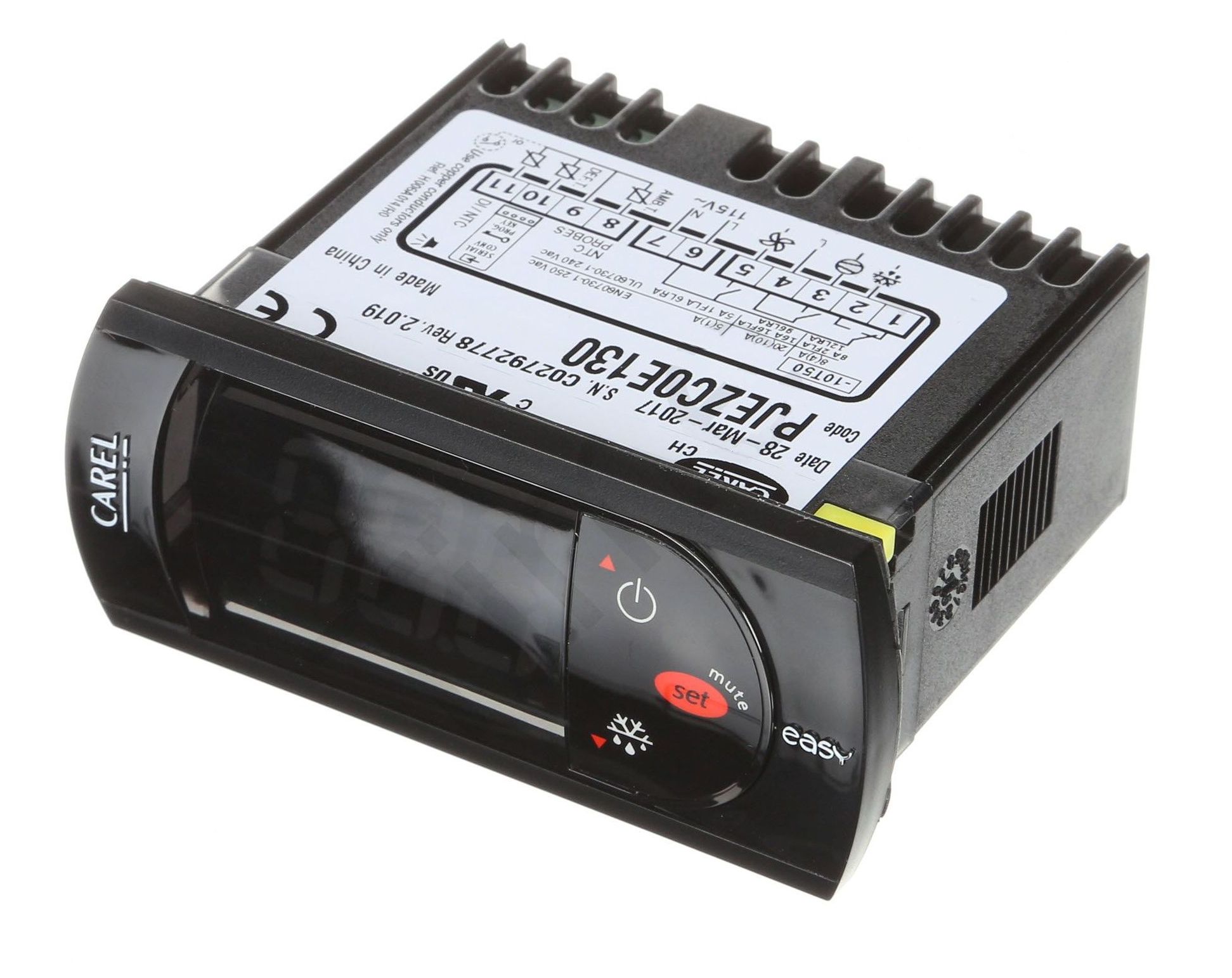 КОНТРОЛЛЕР CAREL, 3 RELAYS: COMPRESSOR (30 A), DEFROST (8 A), FANS (5 A), 115 VAC POWER SUPPLY, RED