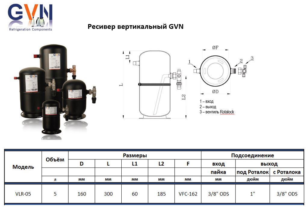 Ресивер вертикальный (5 л) VLR-05 GVN