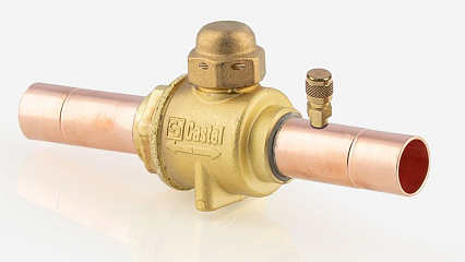 ШАРОВОЙ ВЕНТИЛЬ С СЕРВИСНЫМ ШТУЦЕРОМ CASTEL, 5/8" (16mm) ODS, Kv=17 м3/час, 6570/5A