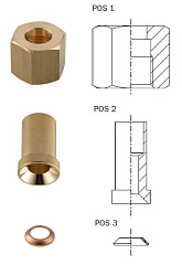 ФИТИНГ ПЕРЕХОДНОЙ ПОД ВАЛЬЦОВКУ  SAE 3/8" - ПАЙКА ODS 3/8", Упаковка 10 шт, 9901/X17