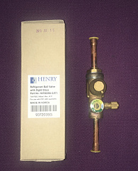 Вентиль шаровой со смотровым стеклом + кл. Шредера, 3/8", Henry 937203 SG