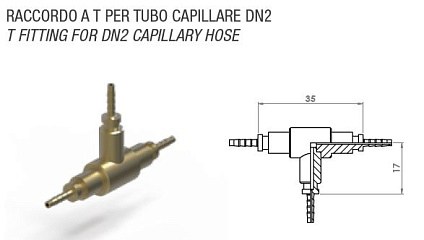 Фитинг тройник для РВД DN2, без муфт