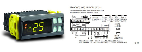 КОНТРОЛЛЕР CAREL IR33 16A 8A 8A 8A 12/24VAC BUZ 2NTC 2DI IR MORS.VITE
