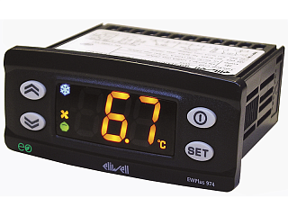 КОНТРОЛЛЕР (ЭЛЕКТРОННЫЙ ТЕРМОСТАТ) ELIWELL IDPlus 974, 3 РЕЛЕ: компрессор (2 HP), оттайка (8 A), вентилятор (5 A), 1 DIGITAL INP (цифровой вход) c 2-мя датчиками NTC, IDL974XEY307N01 